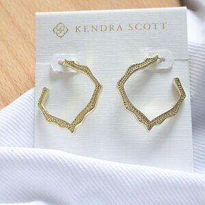 💕 Kendra Scott Miku Hoop Earrings Gold